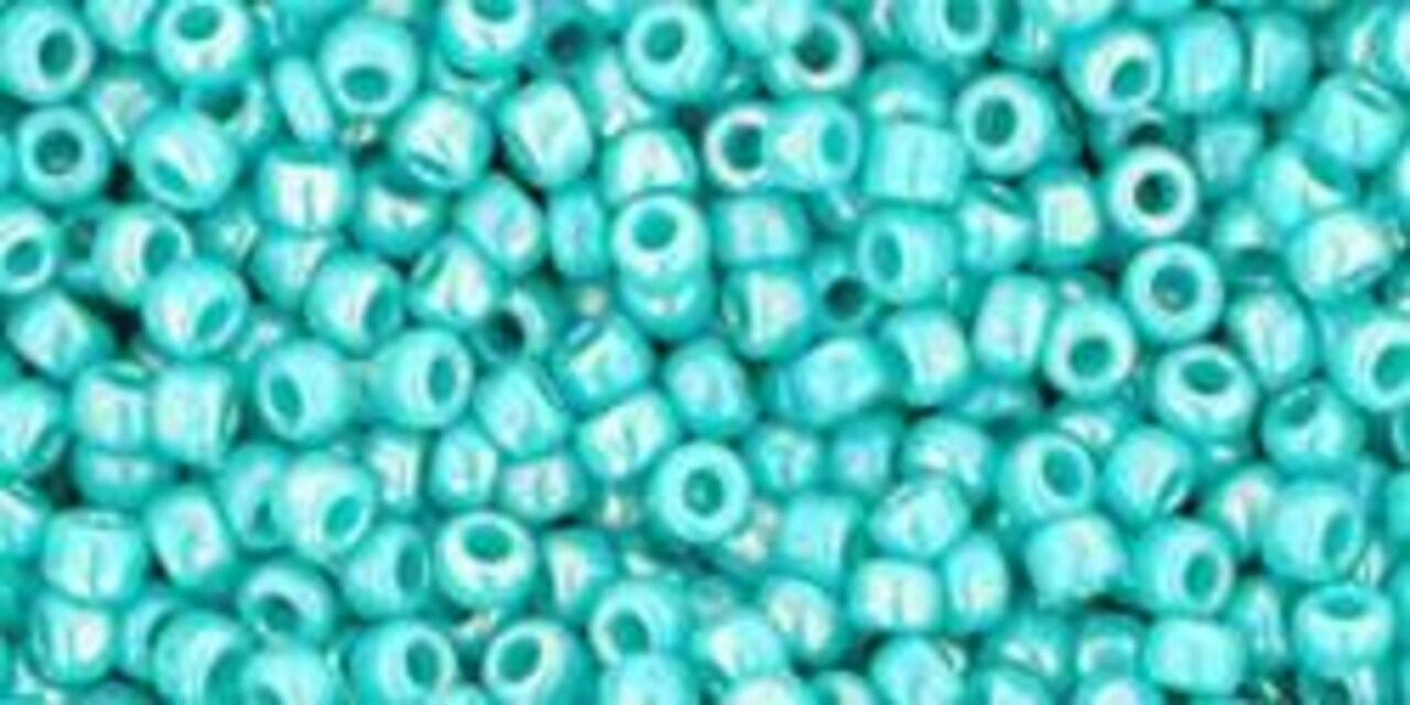 Toho 11/0 Round Japanese Seed Bead, TR11-413, Opaque Ab Turquoise